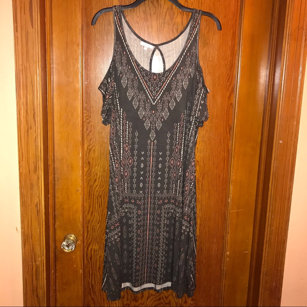 Cold Shoulder A-Line Midi Dress